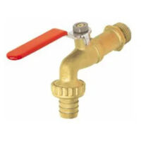 Robinet de puisage antigel Icecal laiton chromé - poignée acier plate verte - Série 686 26x34 - 33x42 - Tétine 26