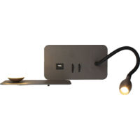 Applique tête de lit + liseuse ZIA - 5W - 350lm - 2700K - Anthracite Gauche