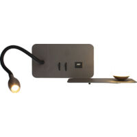 Applique tête de lit + liseuse ZIA - 5W - 350lm - 2700K - Anthracite Droite