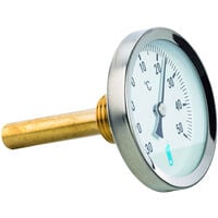 Thermomètre Bi-Métallique à cadran Tout Inox Vertical D.100 Plongeur 100 mm