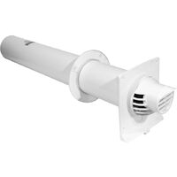 Terminal horizontal Rolux Condensation Ø 80/125mm, excentrique, blanc