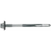 Lot De 20 Vis Autoforeuses 5,5x170 Mm Tête Hexagonale – Acier Zingué Avec Rondelles EPDM – Pour Panneaux Sandwich – Embout Torx Magnétique Inclus
