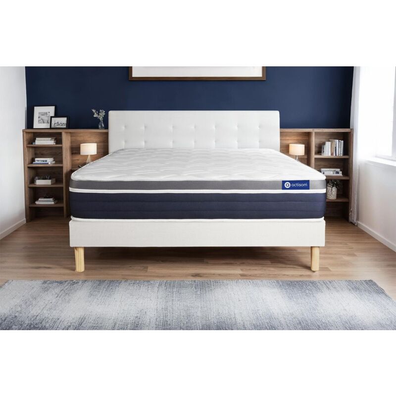 Pack colchón Actiflex confort 120x195cm + Somier multiláminas, Muelles ensacados y espuma viscoelástica, 3 zonas de confort