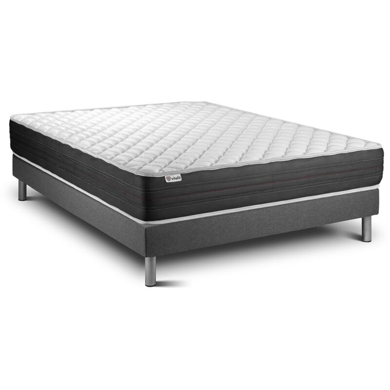 Pack Colchón VITALMEMO ONE 135 x 190 cm + Somier multiláminas, Espuma viscoelástica, 3 zonas de confort