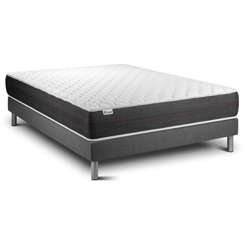 Pack Colchón VITALSPRING 150 x 200 cm + Somier multiláminas, Muelles ensacados, 3 zonas de confort