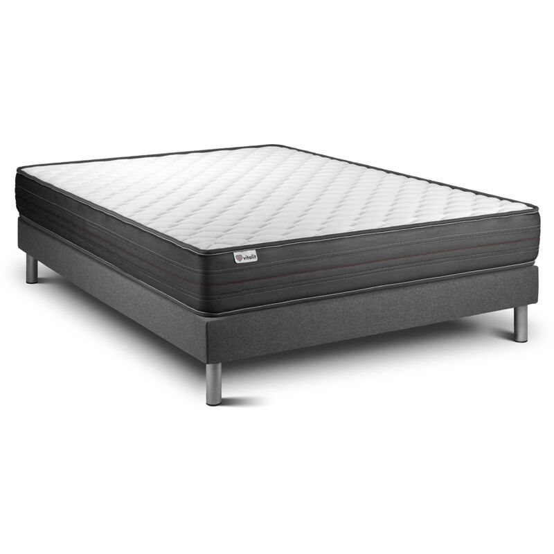 Pack Colchón VITALPOWER 150 x 200 cm + Somier multiláminas, Espuma viscoelástica, 5 zonas de confort