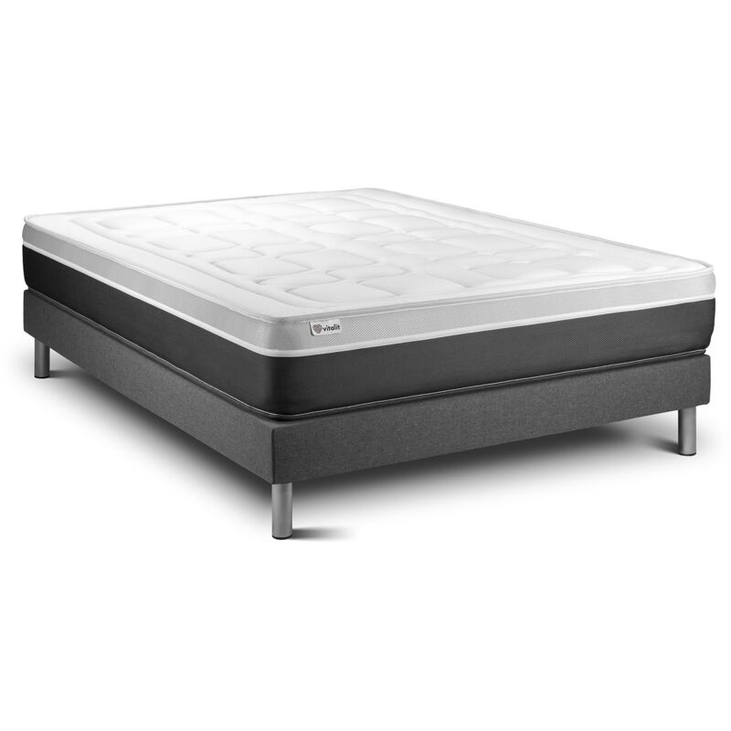 Pack Colchón VITAL SOFT 150 x 200 cm + Somier multiláminas, Espuma viscoelástica, 7 zonas de confort