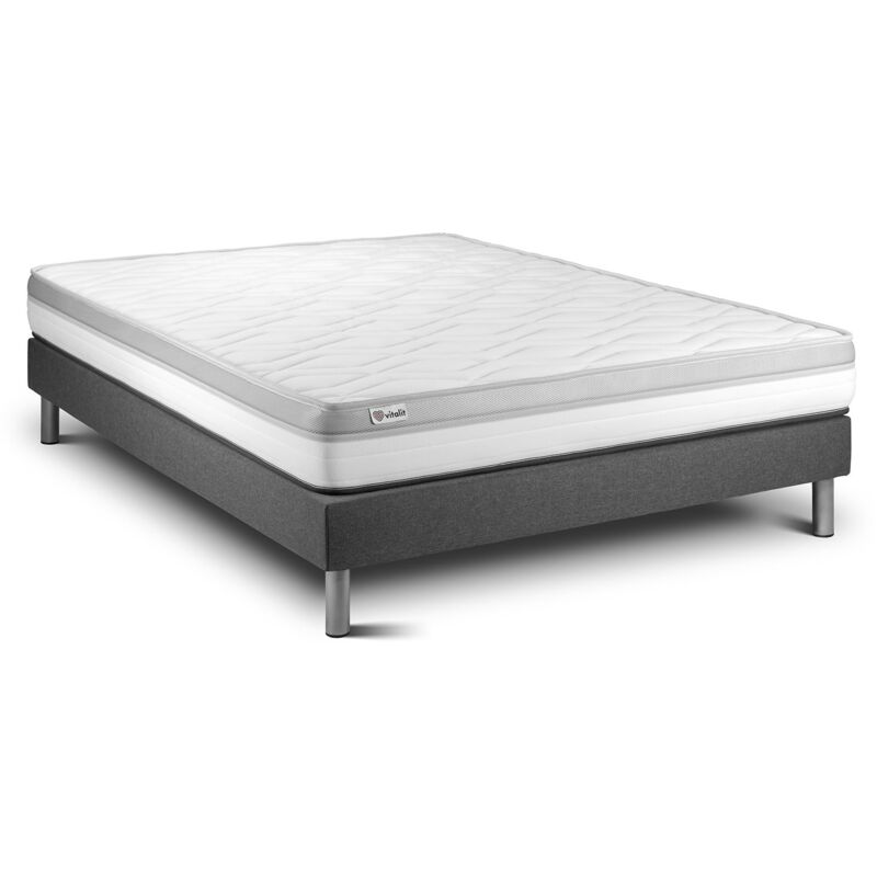 Pack Colchón VITAL RELAX 135 x 190 cm + Somier multiláminas, Espuma, 3 zonas de confort
