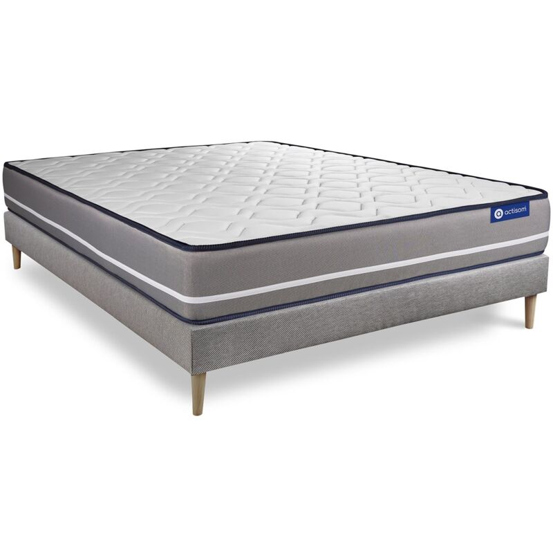 Pack colchón Actimemo pur 130x220cm + Somier, espuma viscoelástica, 3 zonas de confort