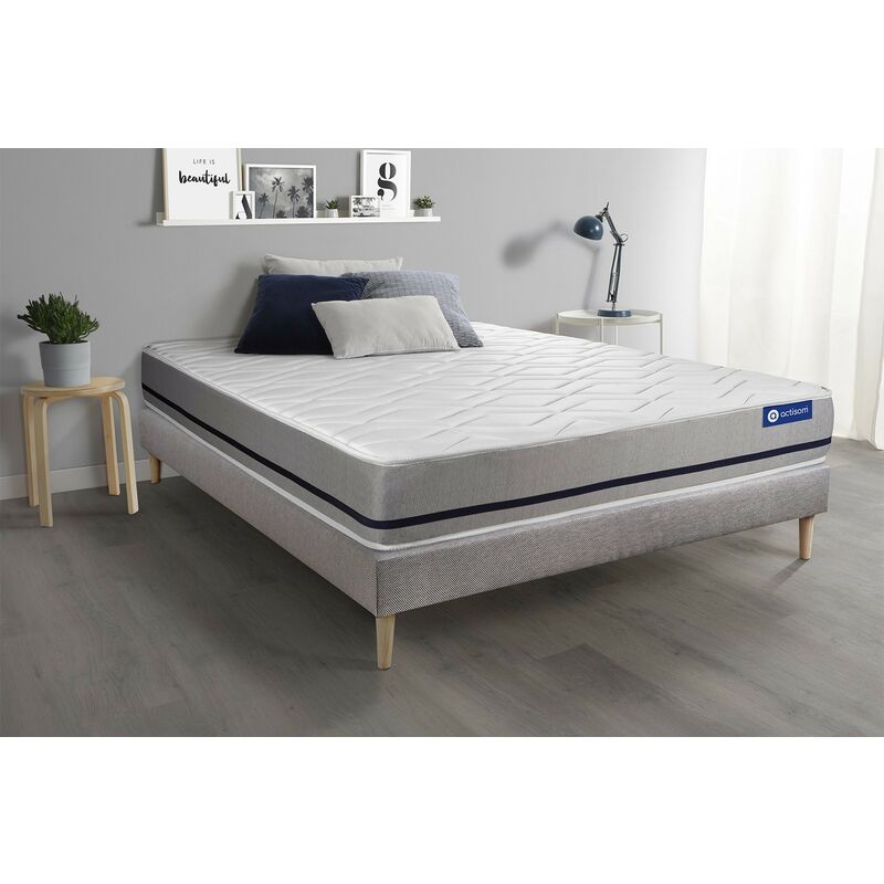Pack colchón Actimemo soft 120x200cm + Somier, espuma viscoelástica, 3 zonas de confort