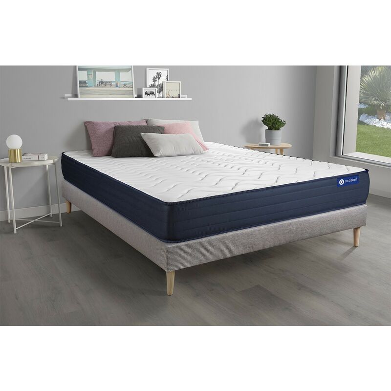 Pack colchón Actimemo life 135x200cm + Somier, espuma viscoelástica, 5 zonas de confort