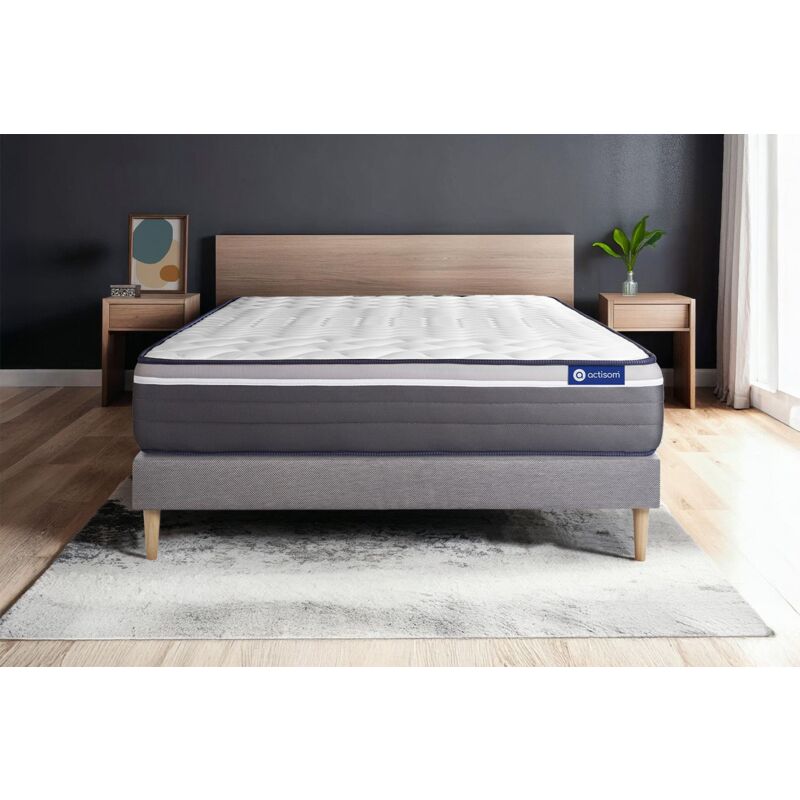 Pack colchón Actimemo plus 120x220cm + Somier, espuma viscoelástica, 7 zonas de confort
