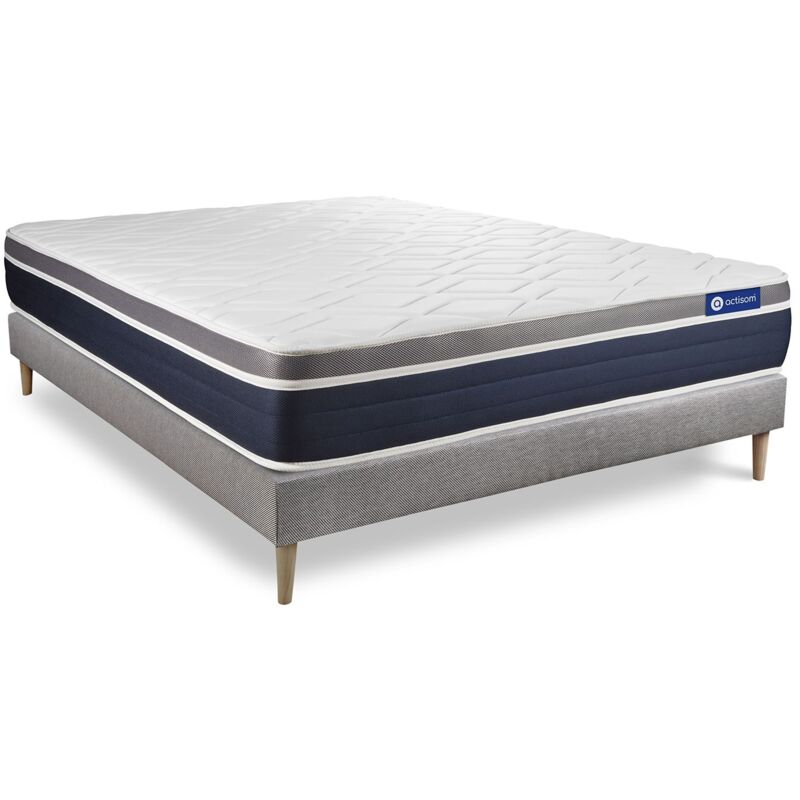 Pack colchón Actimemo confort 150x200cm + Somier, espuma viscoelástica, 7 zonas de confort
