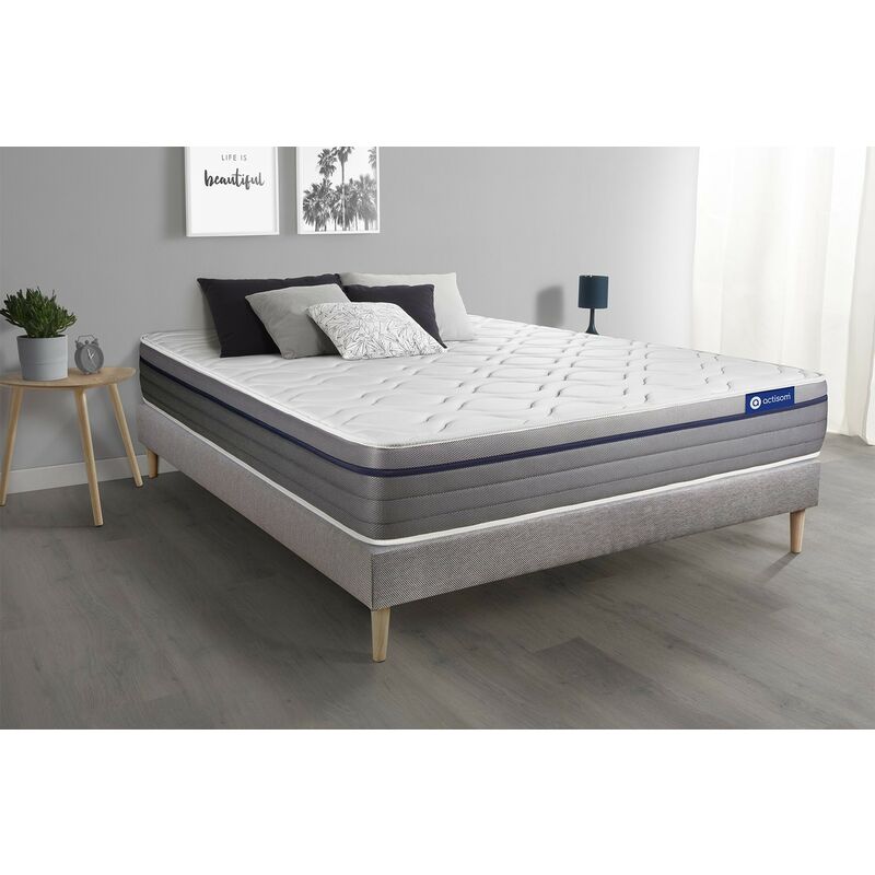 Pack colchón Actimemo zen 180x200cm + Somier, espuma viscoelástica, 7 zonas de confort