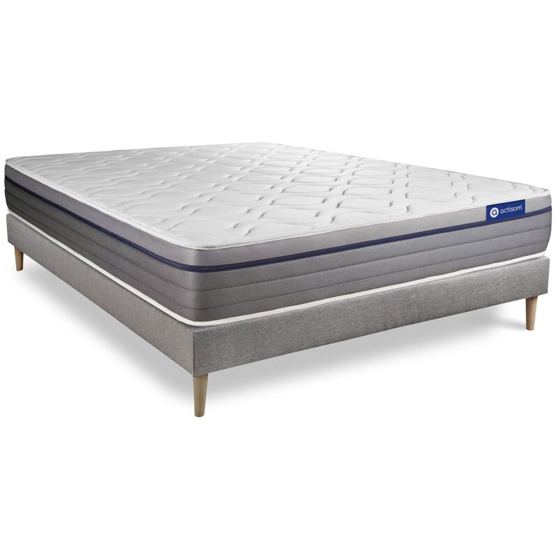 Pack colchón Actimemo zen 180x220cm + Somier, espuma viscoelástica, 7 zonas de confort