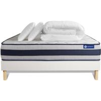 Pack Colchón blanco látex y espuma viscoelástica 140 x 190
