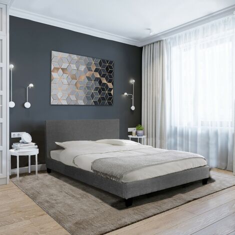 Bett DUBLIN 160x200 cm + 1 Bettkasten / Dunkelgrau/ 210x165x76 cm (1/4)