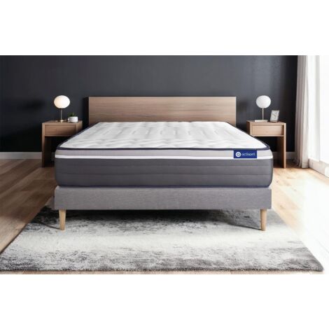 Actiflex plus matratze 180x200cm + Bettgestell mit lattenrost - Dicke : 26cm - Taschenfederkern und Memory-schaum - H5