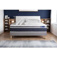 Pacchetto letto completo - Materasso 160x200cm + Box spring con doghe (in kit) + 2 cuscini + Piumino - Actilatex Confort