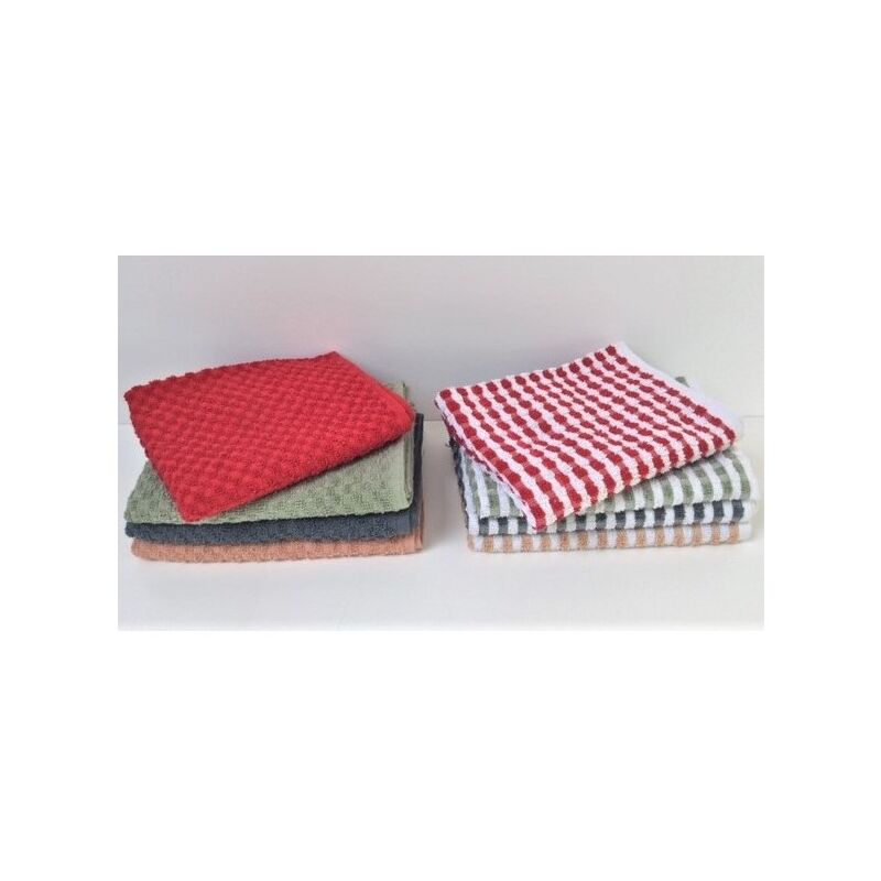 Villages De Provence - Torchon Essuie Mains Un Savon - Rond Avec Attache - Gris - Motifs Brodés