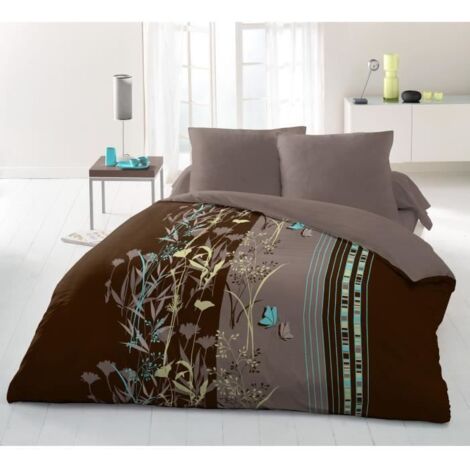 Parure de couette microfibre chocolat 240 x 260 cm - PHILOSOPHIE