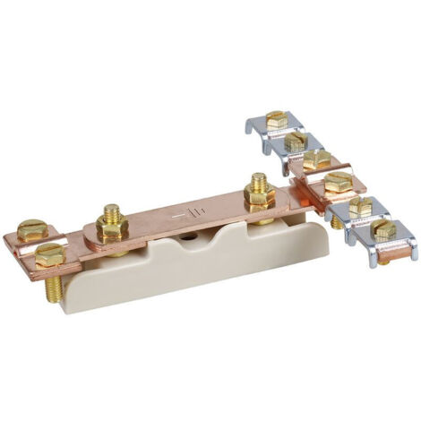 Eur Ohm – Barrette de terre cuivre basse en T – Connexion en T pour plusieurs conducteurs – Cuivre massif – Fort couple de serrage >2,8 Nm