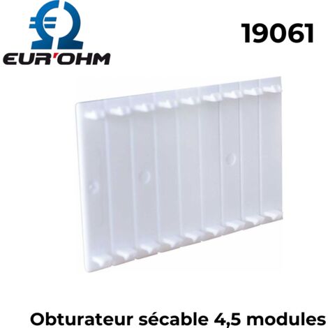 Obturateur blanc fractionnable pour coffret plastique MAXI-RAIL - obturateur - OBTURATEUR 4,5 MODULES