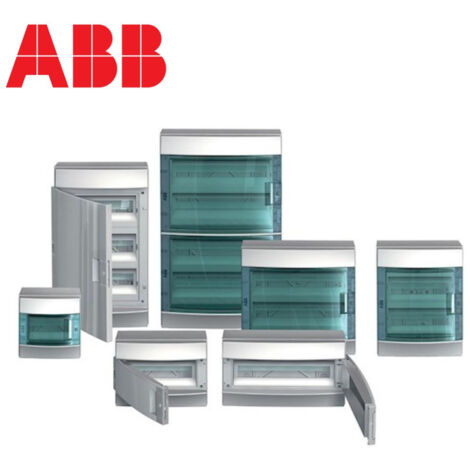 ABB – Coffret électrique nu Mistral 65H – 1 rangée 8 modules – IP65 pour environnements extérieurs – Résistance au feu 750 °C