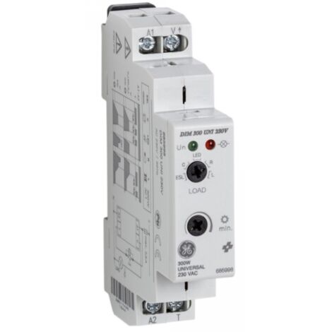ABB – Variateur modulaire 300W – Commande par bouton poussoir – Compatible lampes halogènes, LED, ESL – Charge 230V/50Hz