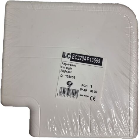 Angle plat pour moulure PVC blanche 135x55mm (1/2)
