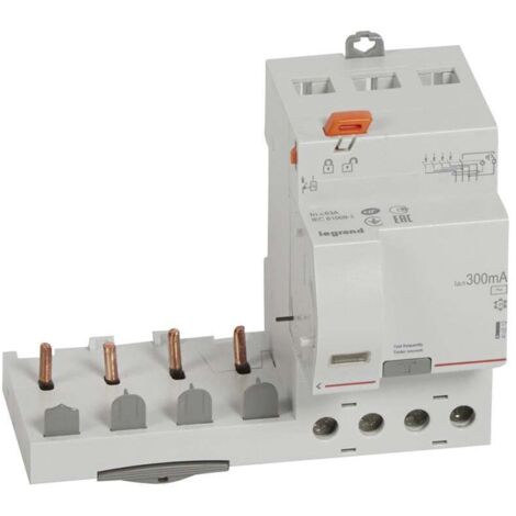 Bloc différentiel tétrapolaire - 30mA ou 300mA - Type AC - 3 modules - 63A - type de bloc différentiel - Bloc diff. 4P - 63A - 300mA - type AC -3 modules (1/4)