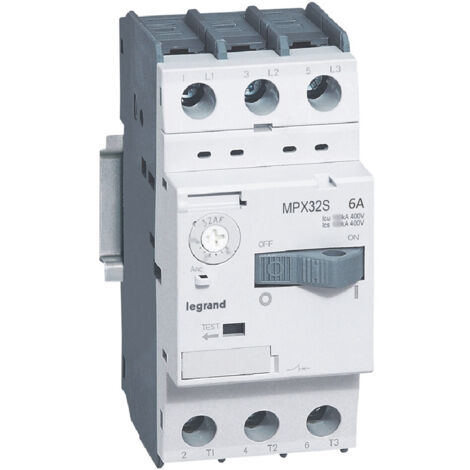 Legrand – Disjoncteur moteur magnétothermique MPX³ 32S – Plage de réglage 0,63A à 10A – Seuil déclenchement 13A à 130A – Pouvoir coupure 100kA - MPX 32 S