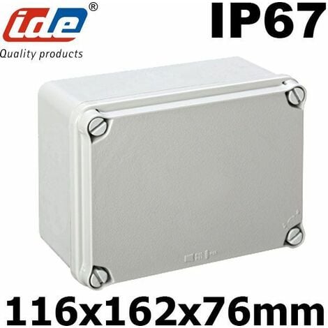Boitier électrique étanche IP67 - Dimensions - Dim 121x166x80 Bords Pleins