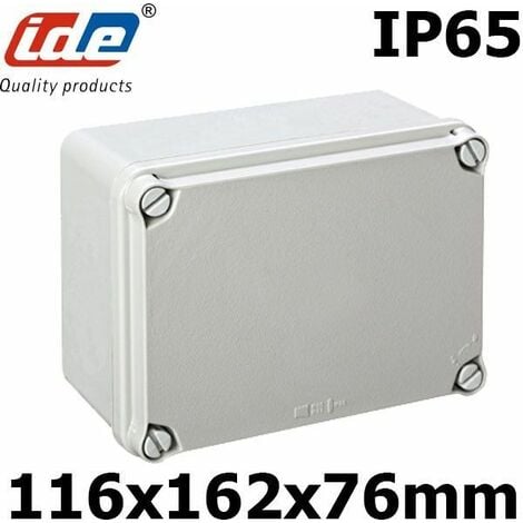 Boitier électrique étanche IP67 - Dimensions - Dim 121x166x80 Bords Pleins