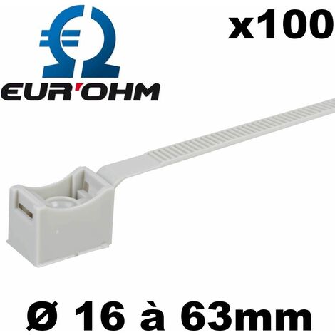 Eur Ohm – Collier de réparation pour tubes Ø40-63mm – Boîte de 100 colliers – Fixation robuste pour installations professionnelles