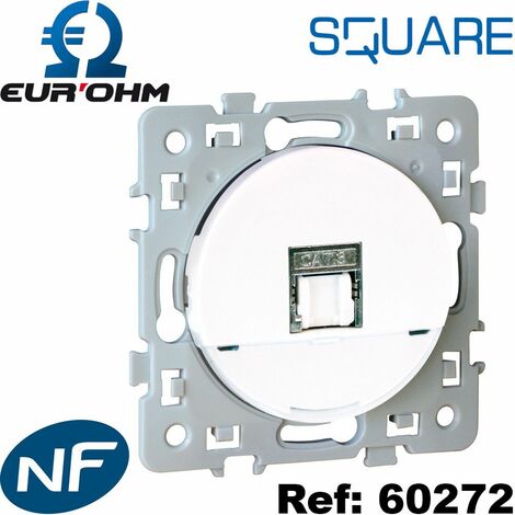 Prise murale RJ45 blanche ou anthracite SQUARE - Type de Prise RJ45 - Double prise RJ45 STP Cat6 Grade 3