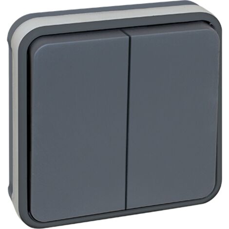 Double Va-et-vient étanche - Complet - Encastré - Gris - 60882 - Oxxo - Eur'Ohm