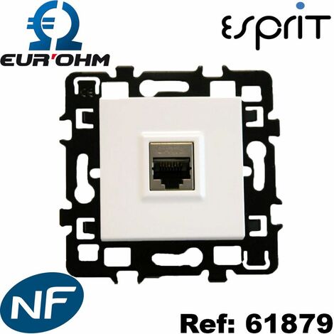 Prise RJ45 Cat6 A STP + enjoliveur - Grade 3 TV - ESPRIT Blanc
