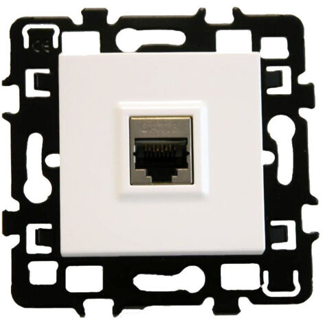 Prise RJ45 Cat6 STP Grade 3 (multimédia) multi-services + Enjoliveur - ESPRIT Blanc