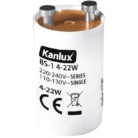 Starter fluorescent BS-1 - 4-22W - Plastique blanc - Ø20,5mm - Kanlux