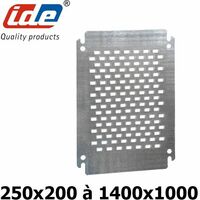 Plaque de montage perforée en acier galvanisé pour coffret Argenta - Dimensions - (HxL)370x350mm - pour GN4040