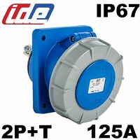 Prise 125a Monophasé 2p+t Encastrable - étanche Ip67 - Ide