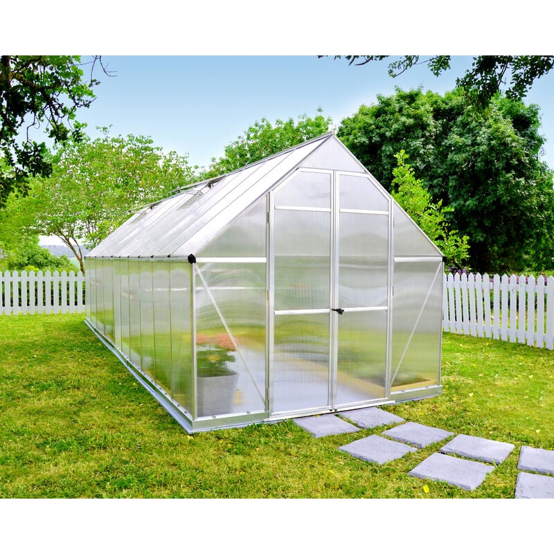 Invernadero de jardín de policarbonato de 13m² KALIDA verde