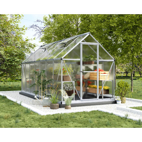 Canopia Mythos Invernadero De Jardín Policarbonato Doble Capa 426X185X208 cm Plateado