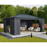 Canopia set de Cortinas para Dallas 6.1 X4.3 m Cenador Gris Oscuro