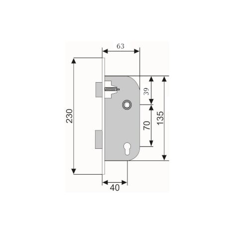 Cerradura Monopunto Embutida con Bloqueo 40 mm