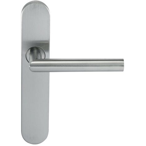 Emuca Maniglie per porte interne, con placca 43x250 mm, alluminio