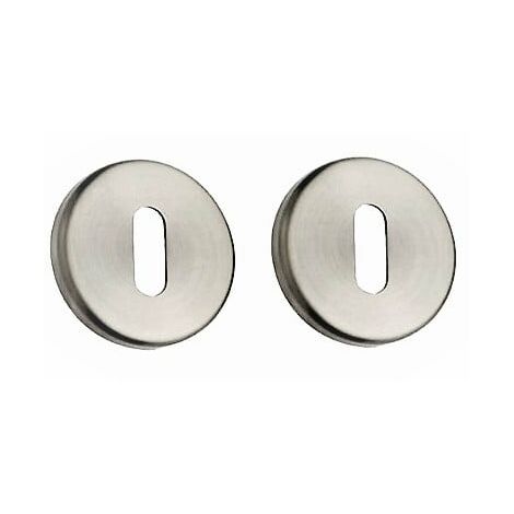 Coppia di rosette rotonde KLOSE Besser modello "Elsa" - Foro chiave a L - Acciaio Inox 304