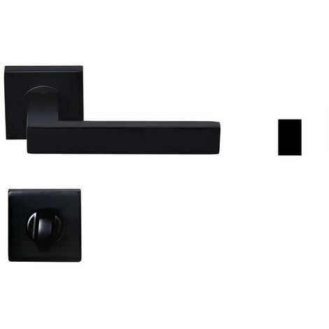 Coppia di Maniglie Nere su rosette quadrate COLETTE +1 Coppia di coccarde di condanna