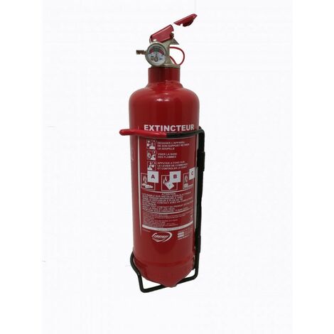 Mobiak – Extincteur portatif 1Kg poudre ABC – Pression 17 bar – Capacité d'extinction 8A 34B C – Certifié NF/CE/EN3